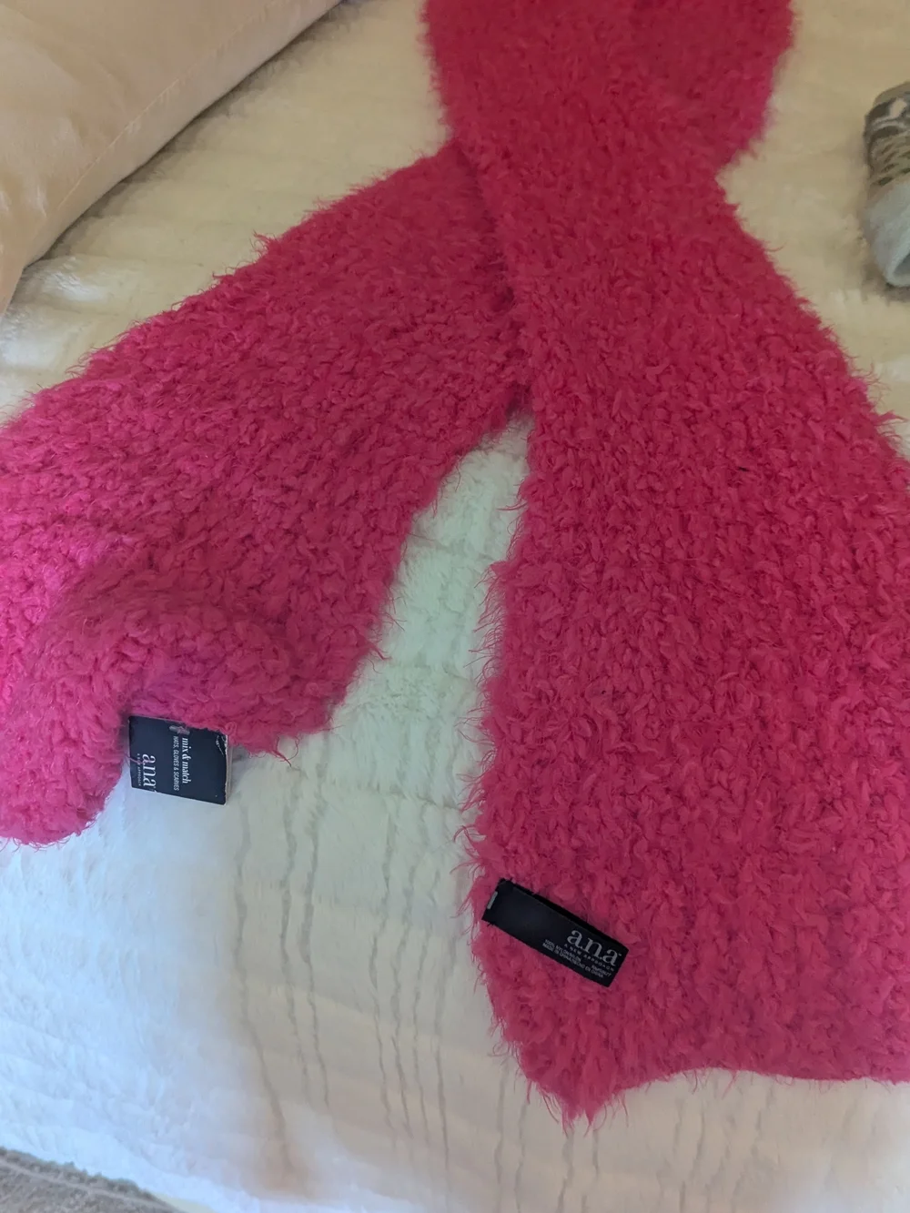a.n.a Hot Pink Fuzzy Plush Scarf